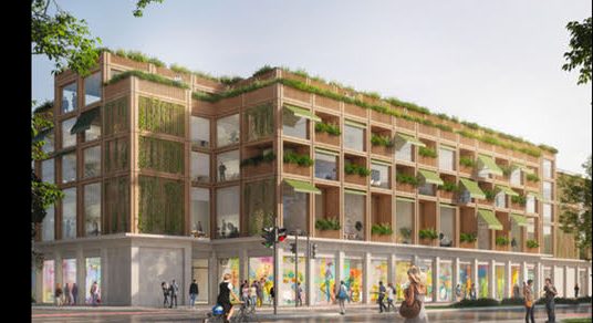 Street-level retail and homes